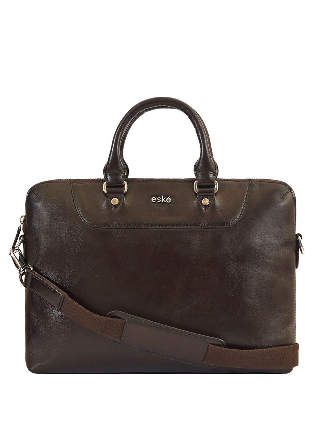 eske unisex leather laptop bag