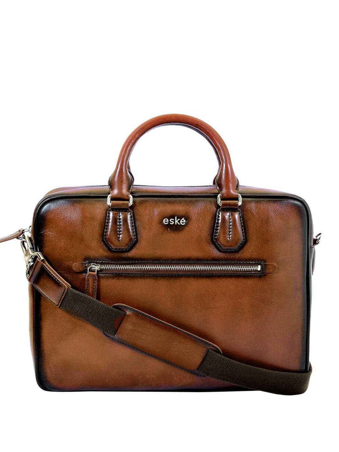 eske unisex leather laptop bag