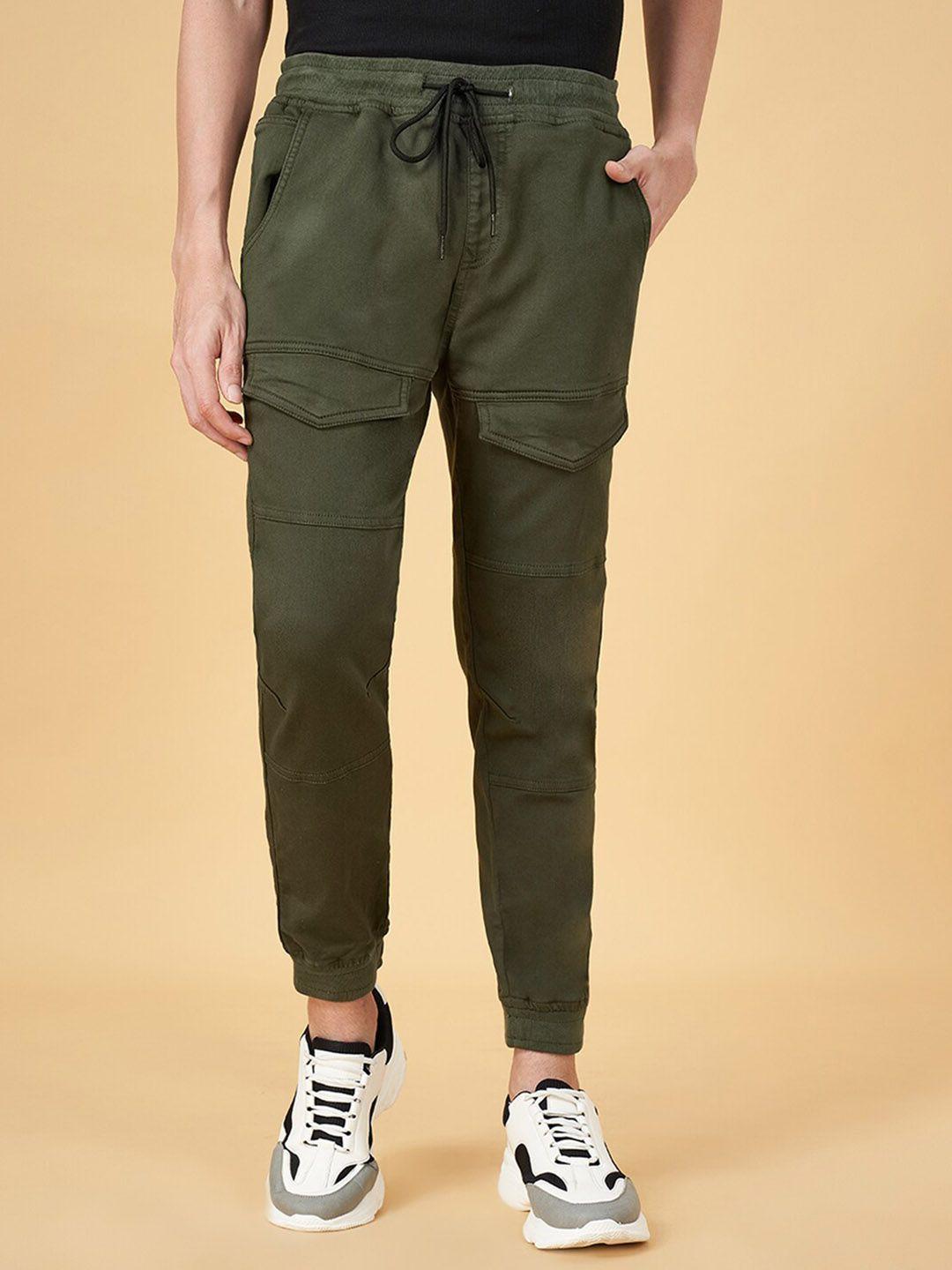 people men mid-rise loose fit trousers