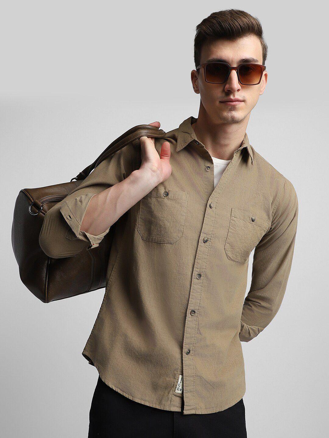 dennis lingo classic slim fit spread collar pure cotton casual shacket