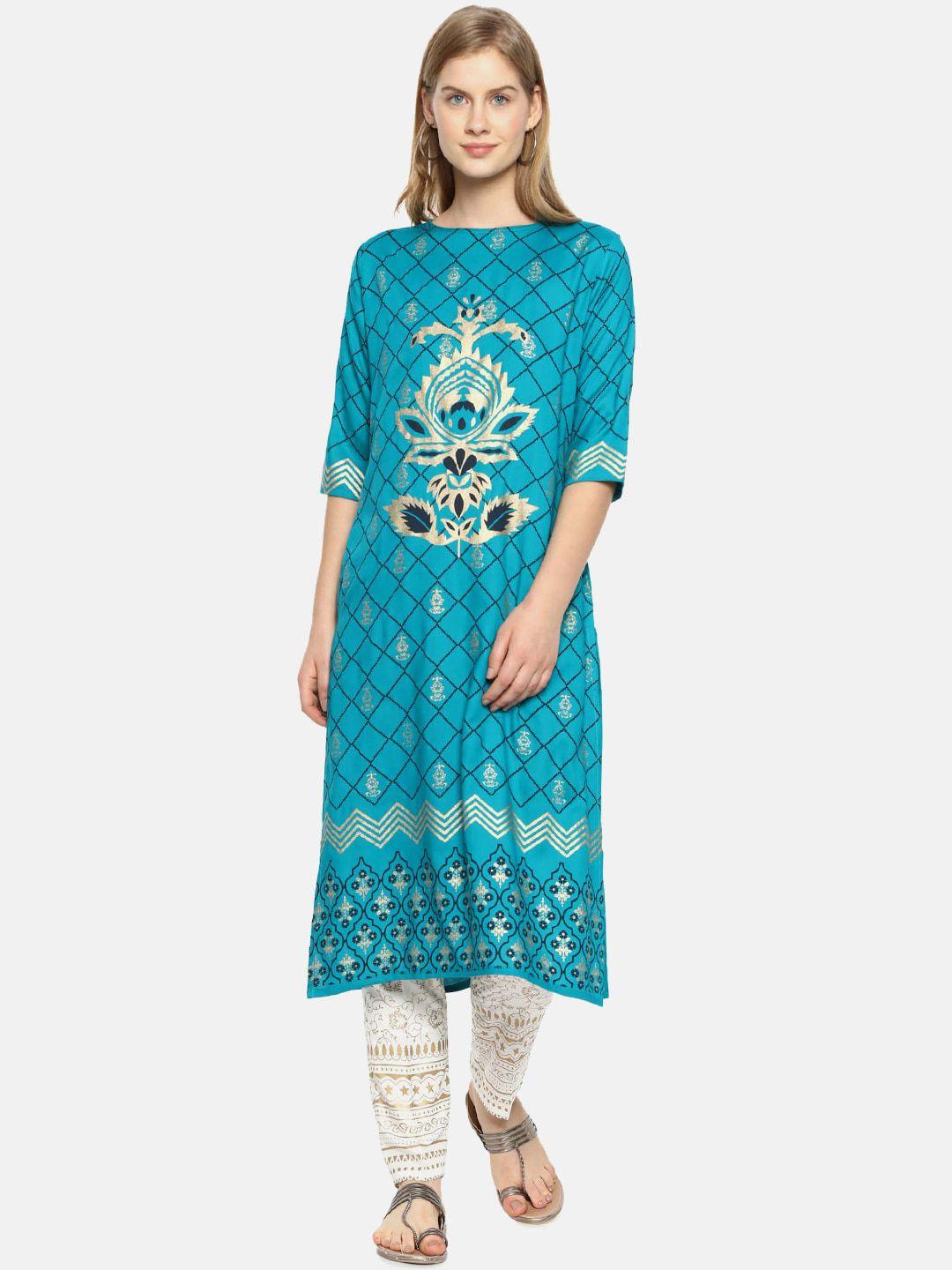 instafab ethnic motifs printed kurta with palazzos