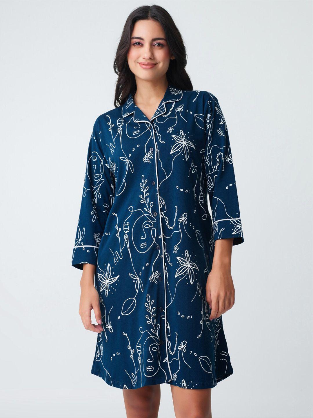 i like me printed cotton shirt nightdress