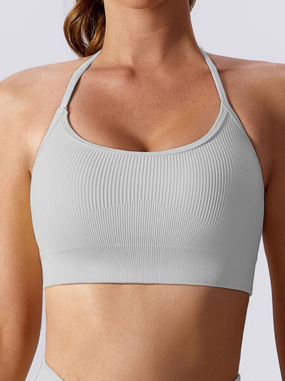 lulu & sky ribbed medium coverage lightly padded high support all day comfort workout bra