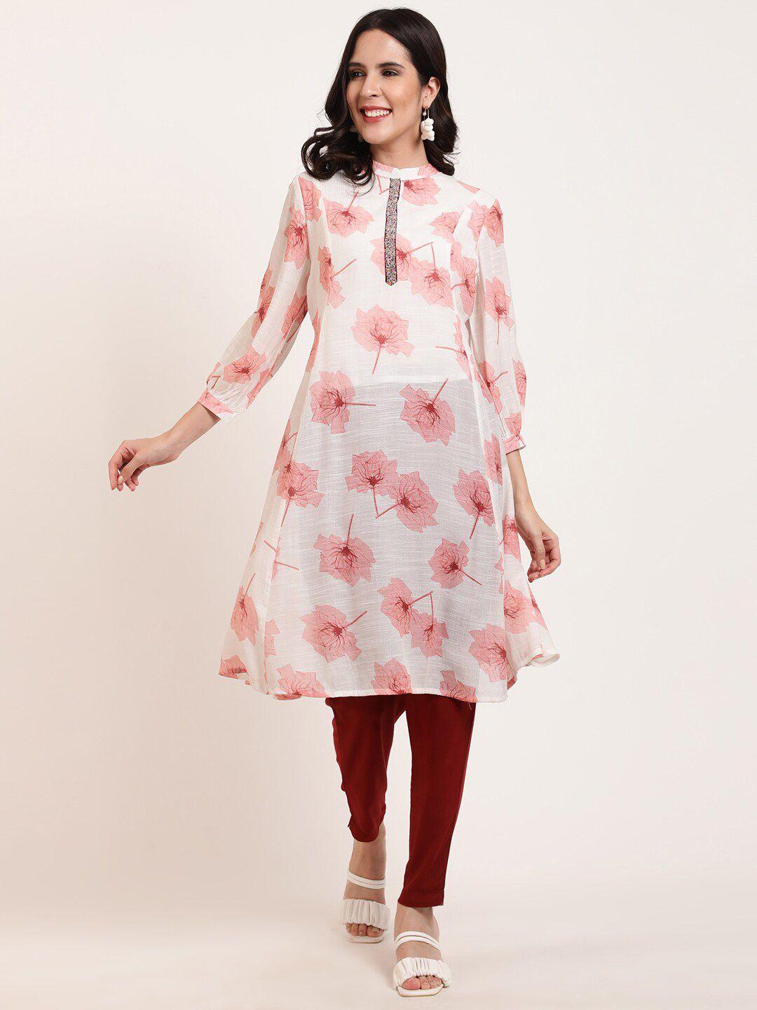 ffu floral printed a-line kurta with trouser