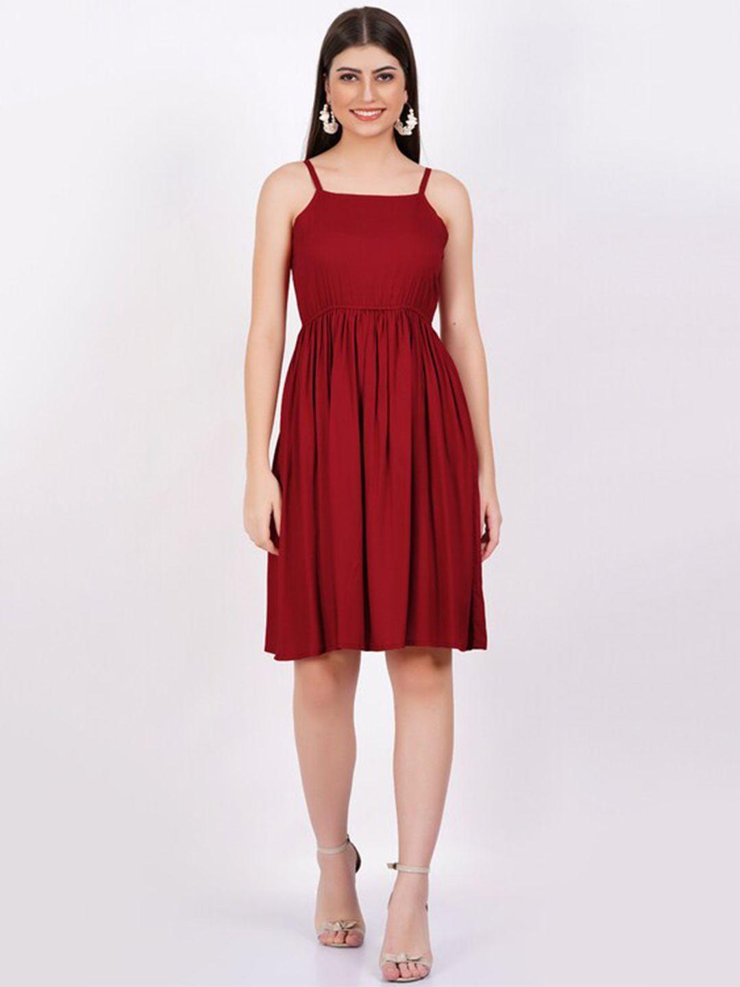 dressar shoulder straps gathered liva fit & flare dress