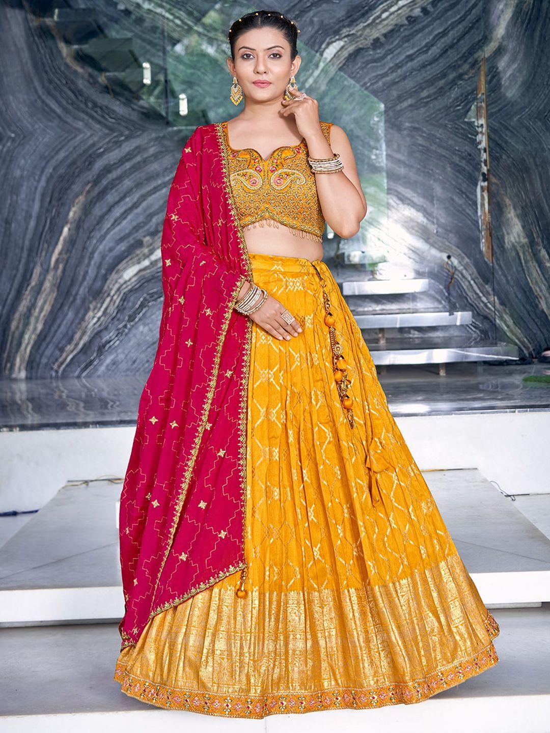 chansi embroidered sequinned ready to wear lehenga & blouse with dupatta