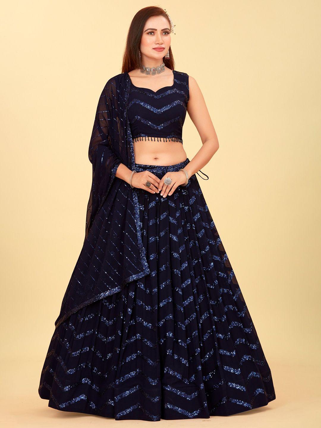 chansi embroidered sequinned ready to wear lehenga & blouse with dupatta