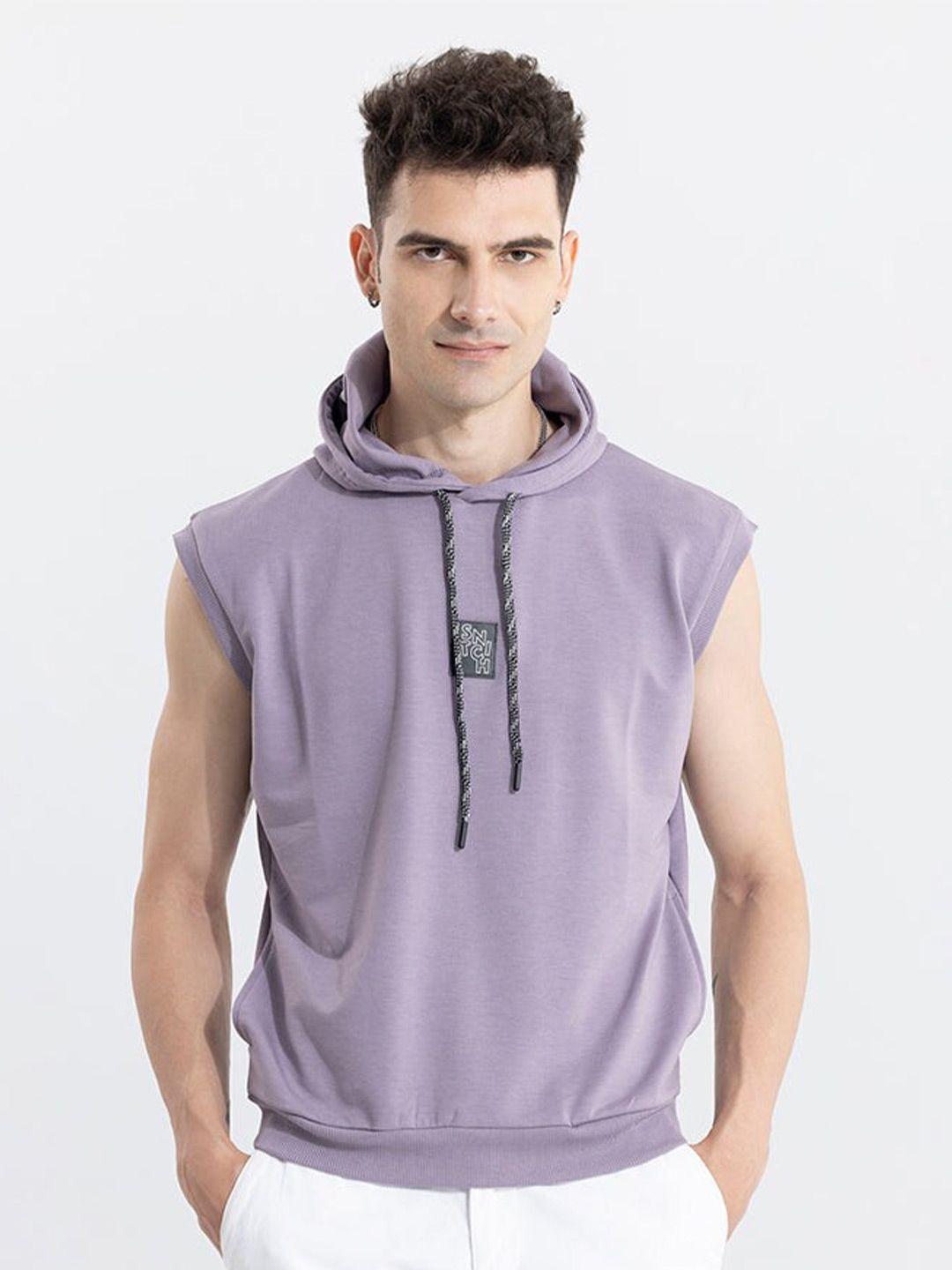 snitch mauve hooded sleeveless pullover