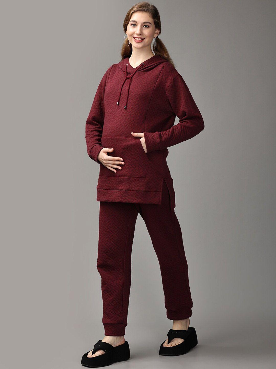 the mom store maternity & nursing pure cotton sweatshirt & joggers co-ords