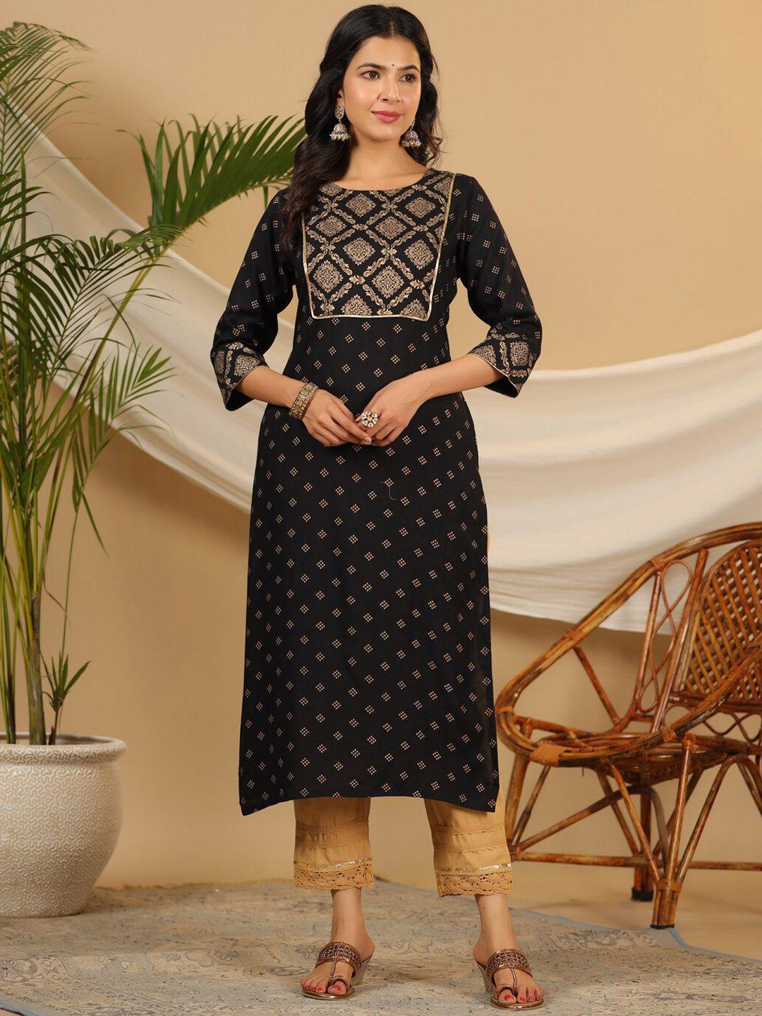 juniper ethnic motifs printed kurta with trousers