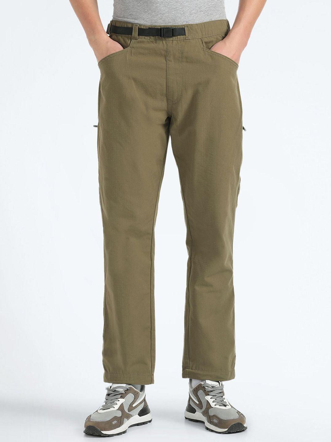 flying machine men mid rise straight fit trousers