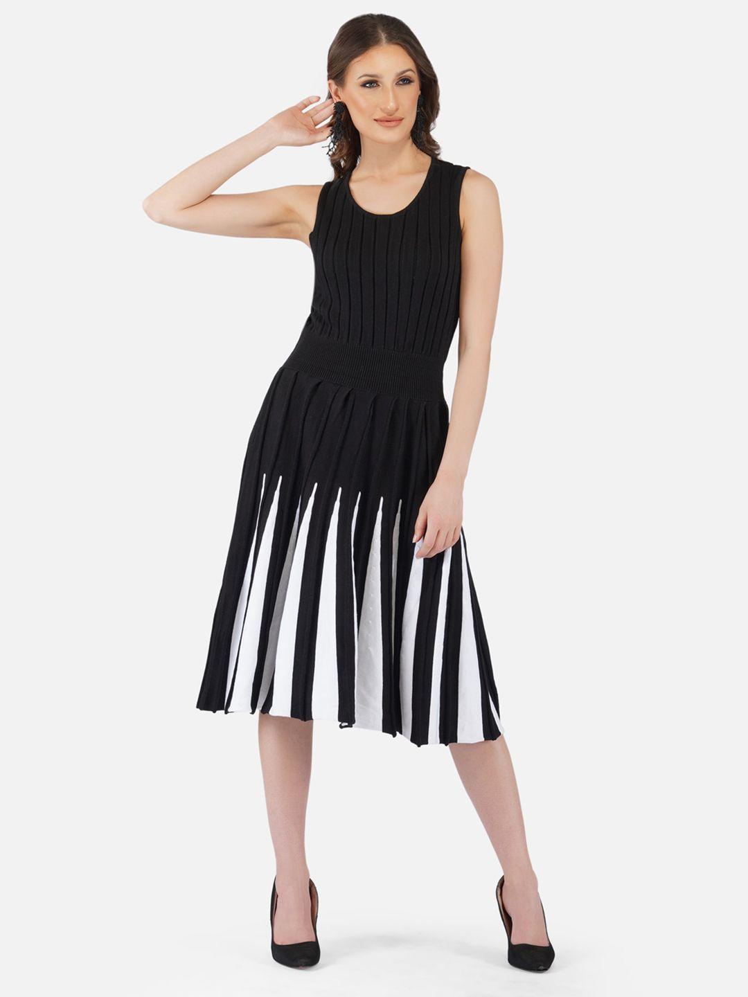 chemistry striped sleeveless smocked cotton fit & flare midi dress