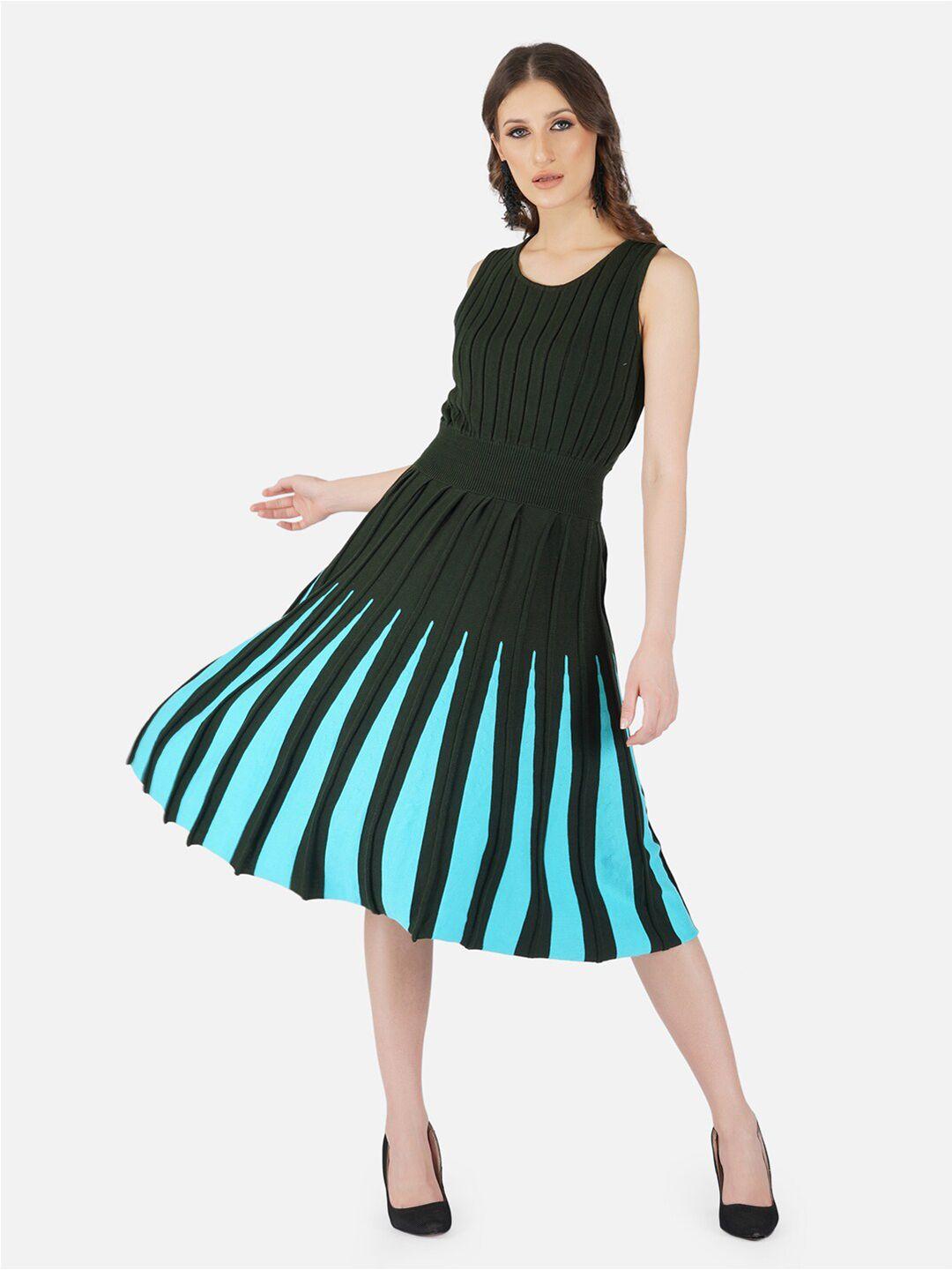 chemistry striped sleeveless smocked cotton fit & flare midi dress