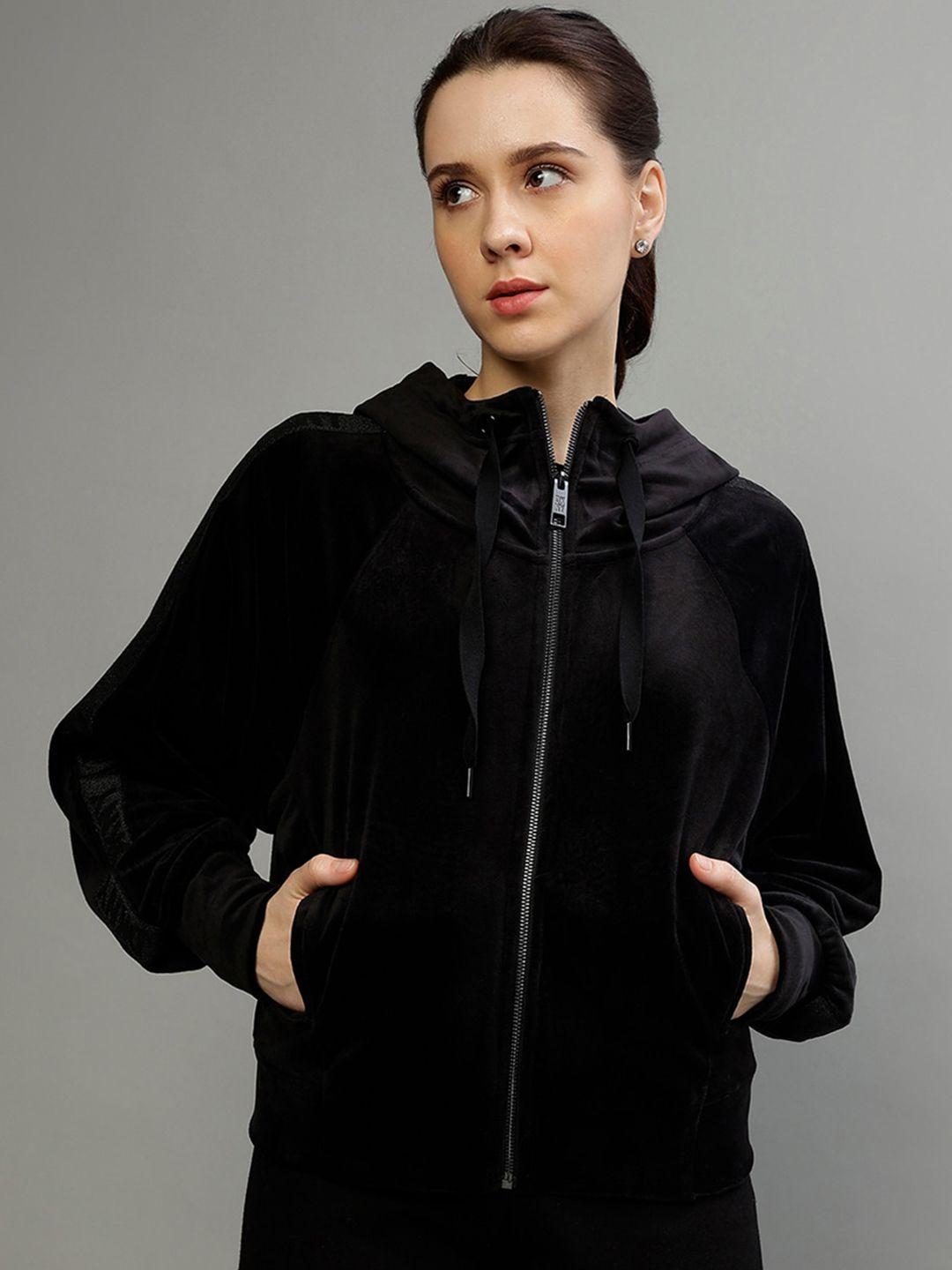 dkny hooded open front jacket jacket