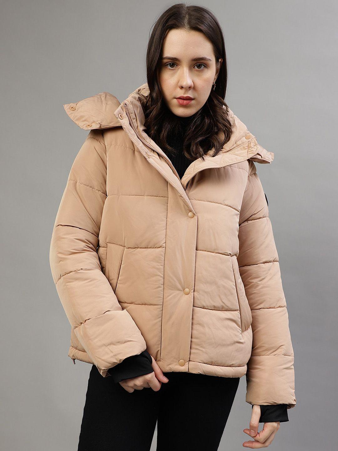 dkny hooded long sleeves puffer jacket