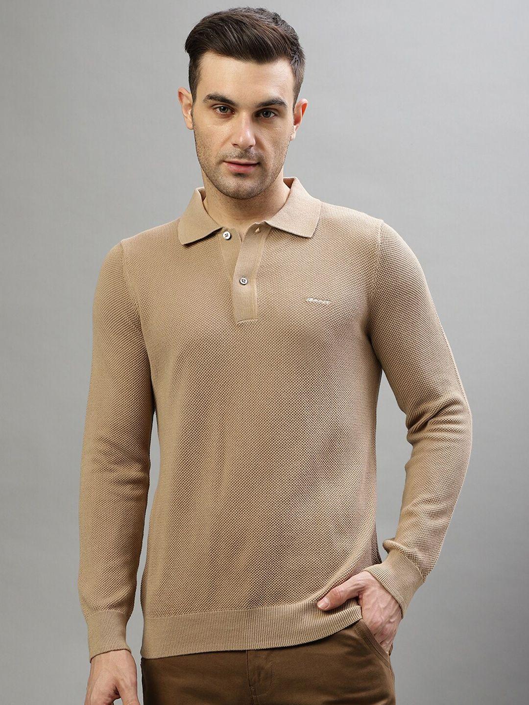 gant shirt collar pure cotton pullover sweater