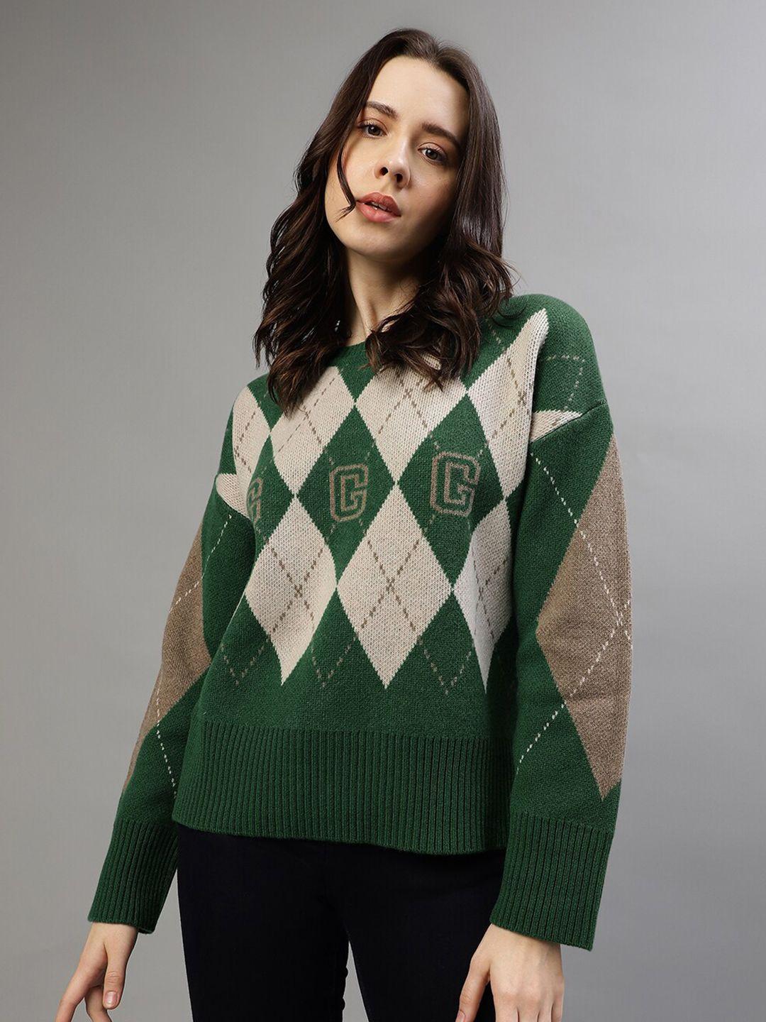 gant argyle printed woollen pullover sweater