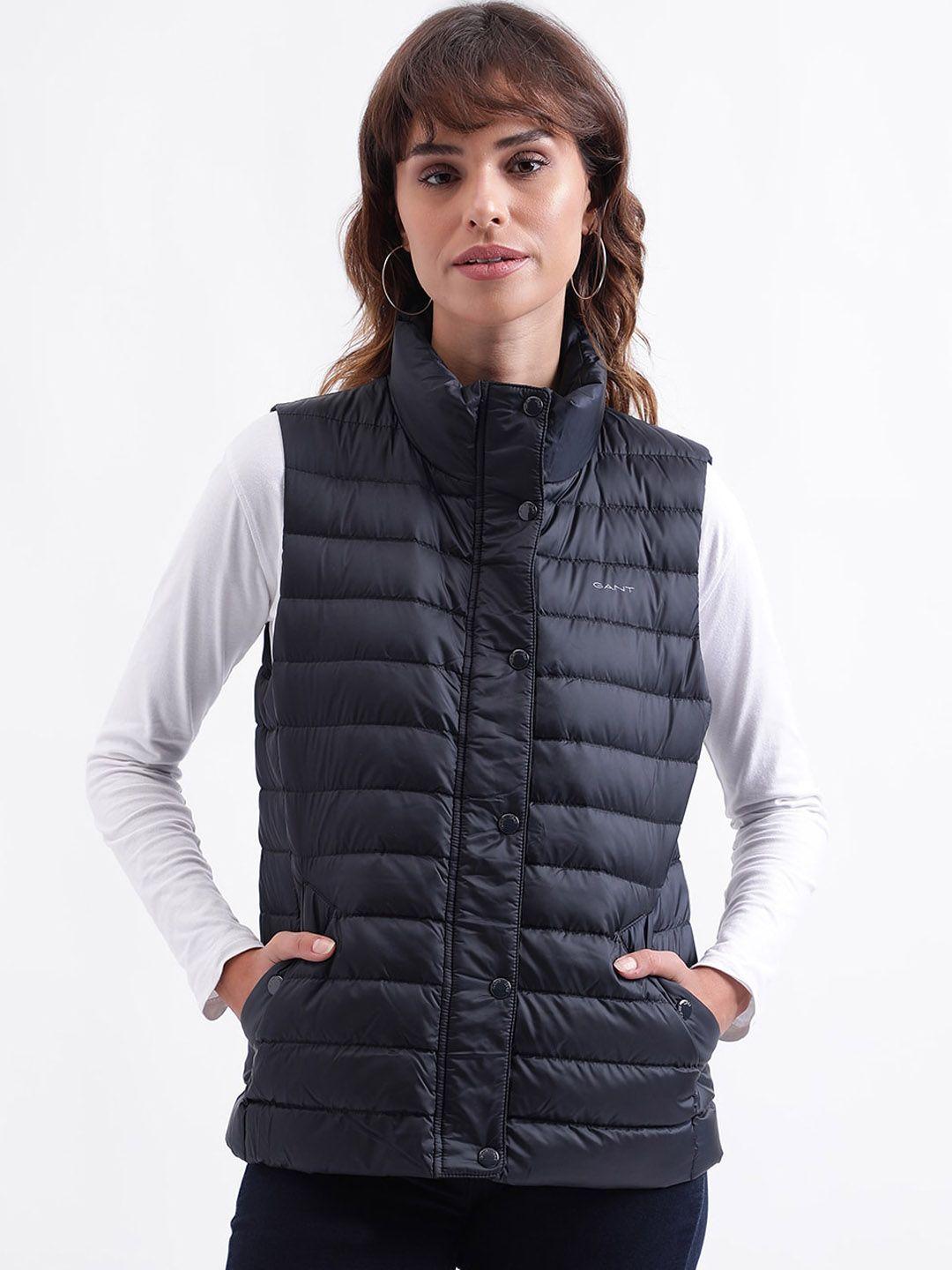 gant mock collar sleeveless puffer jacket