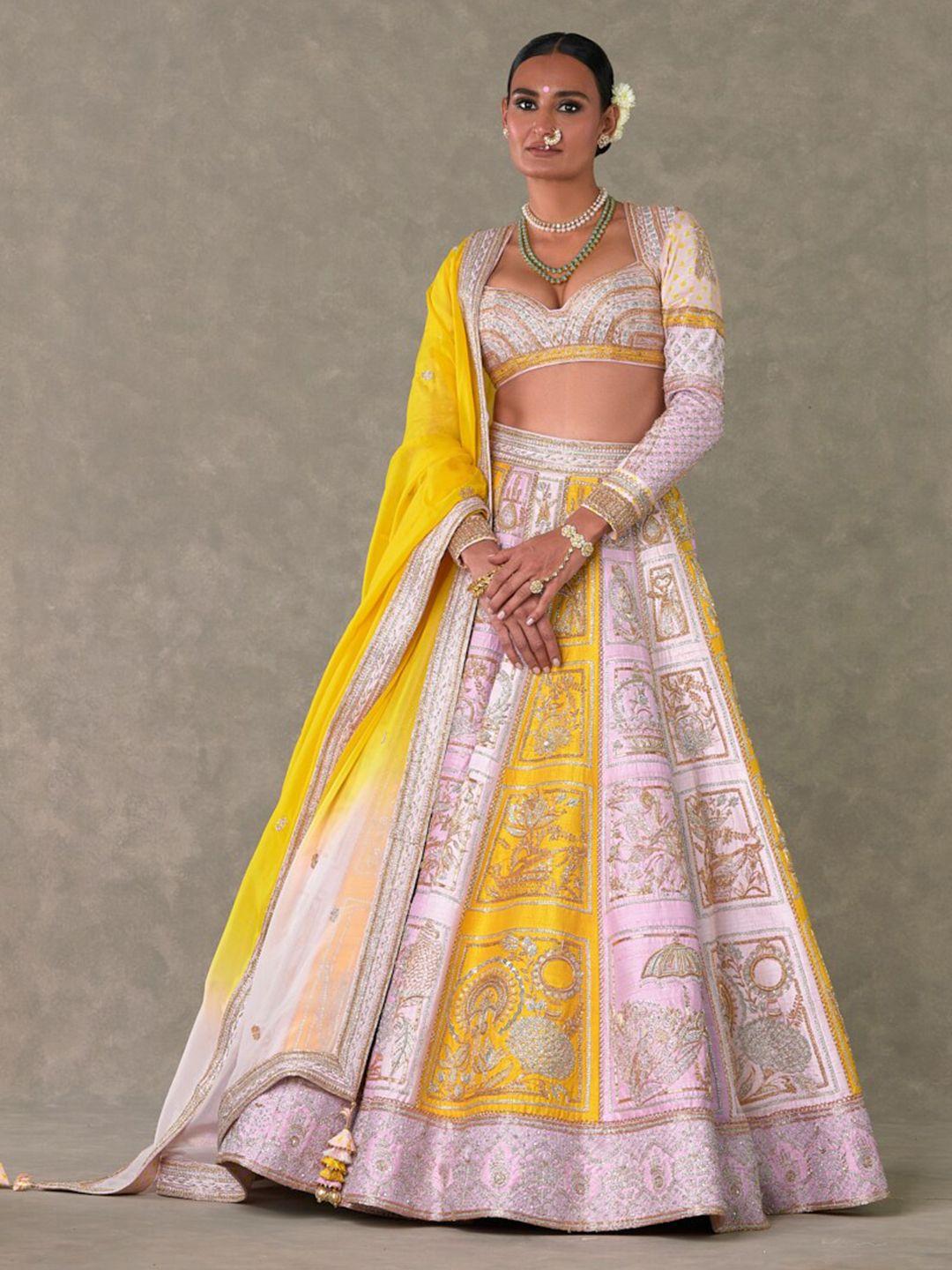 masaba thread work ready to wear lehenga & blouse with dupatta