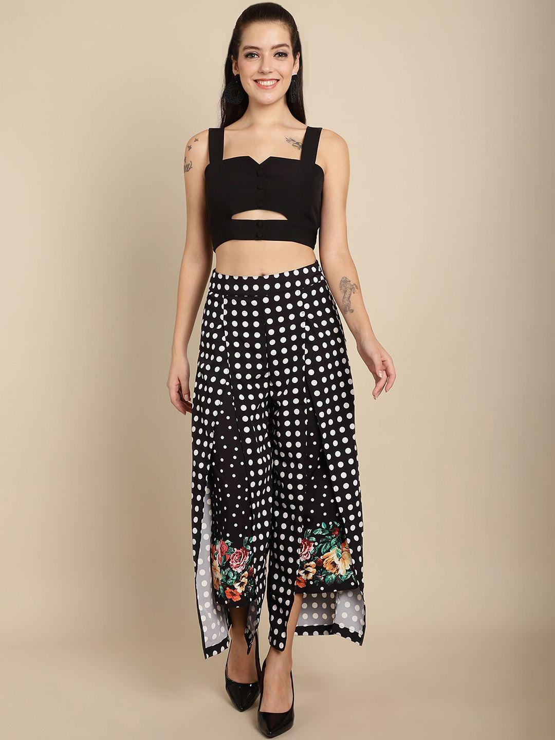 blanc9 shoulder straps crop top with trousers