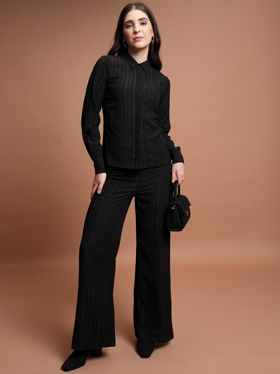 ketch striped shirt collar cuffed sleeves shirt with trouser