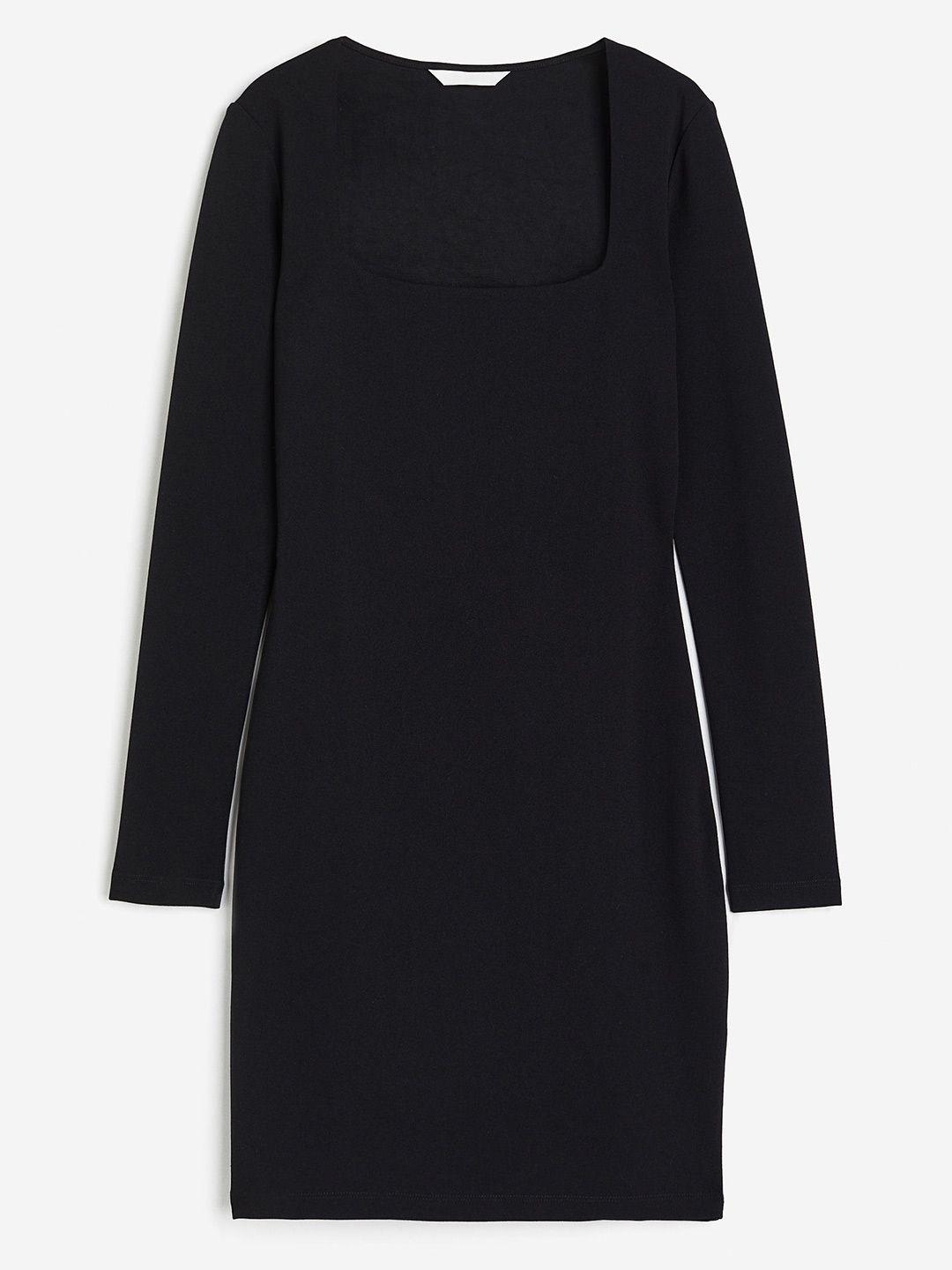 h&m square-neck bodycon dress