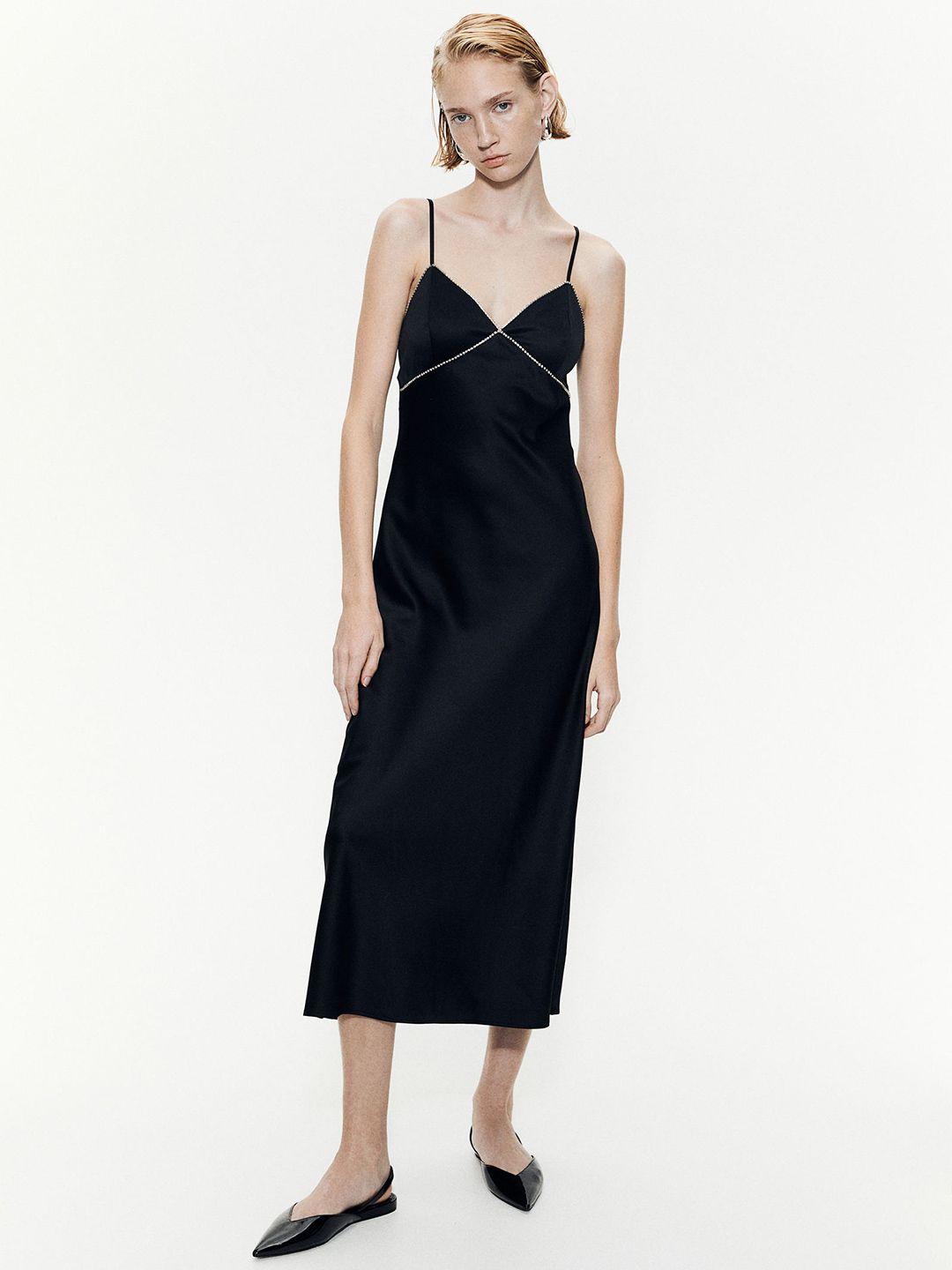 h&m rhinestone-embellished satin dresses