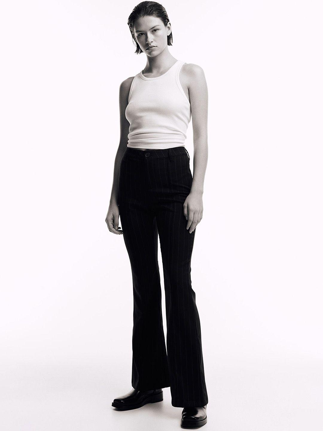 h&m women flared tailored trousers