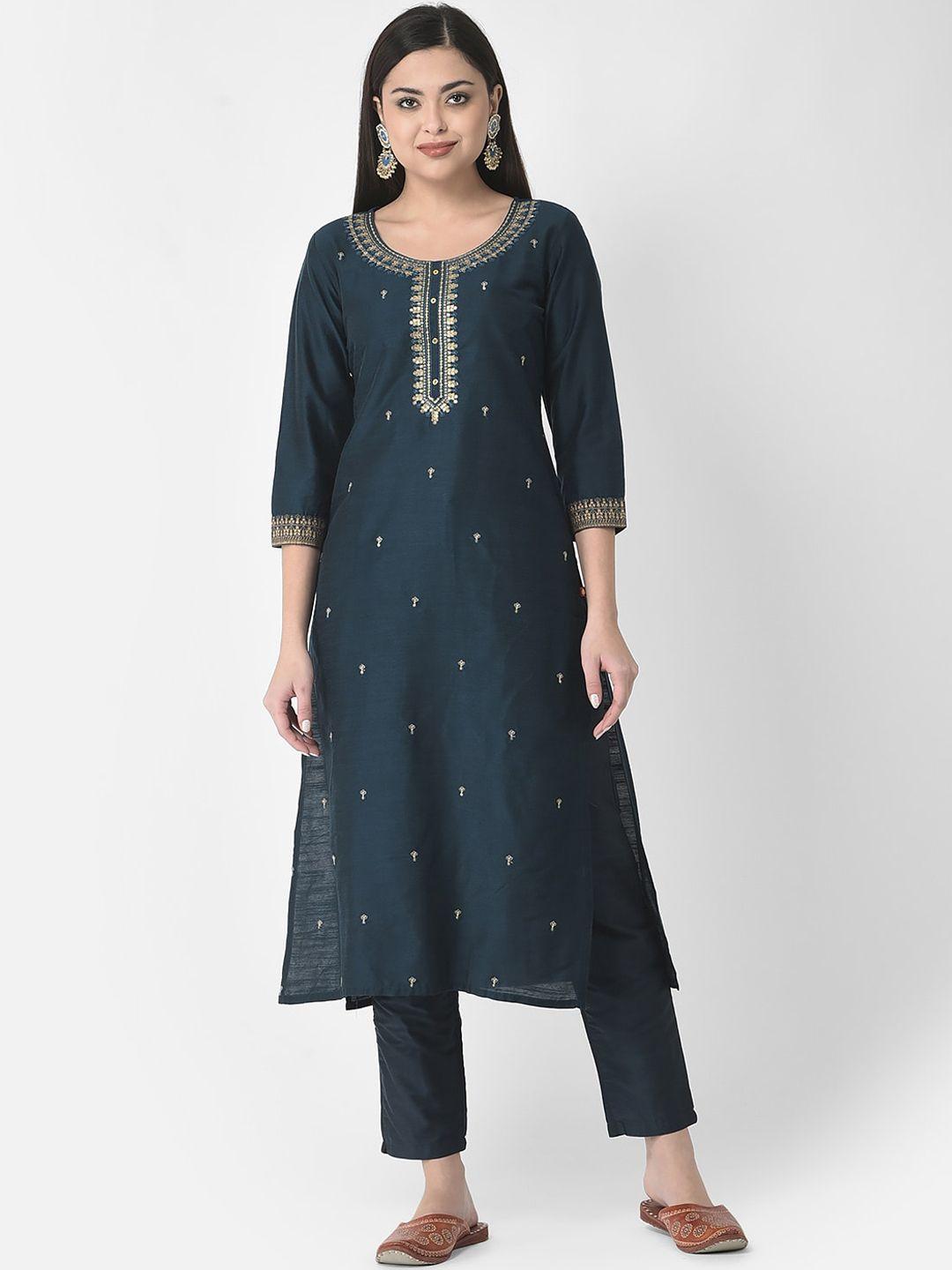 span embellished straight kurta