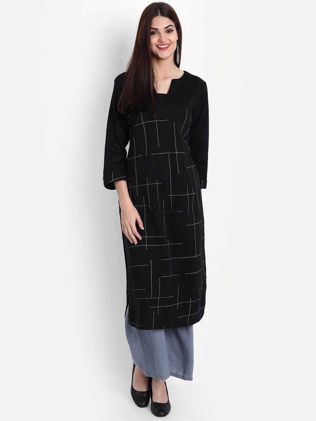 suti geometric printed wool straight kurta