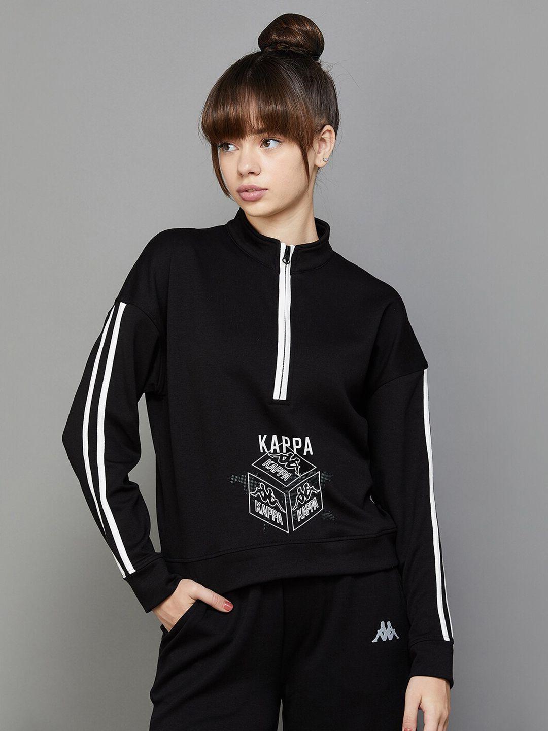 kappa graphic printed mock collar pullover sweatshirt