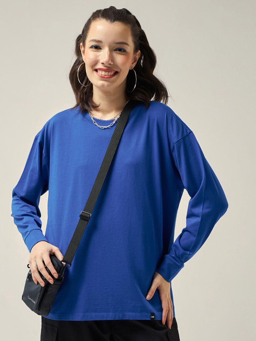 bewakoof drop-shoulder sleeves oversized cotton t-shirt