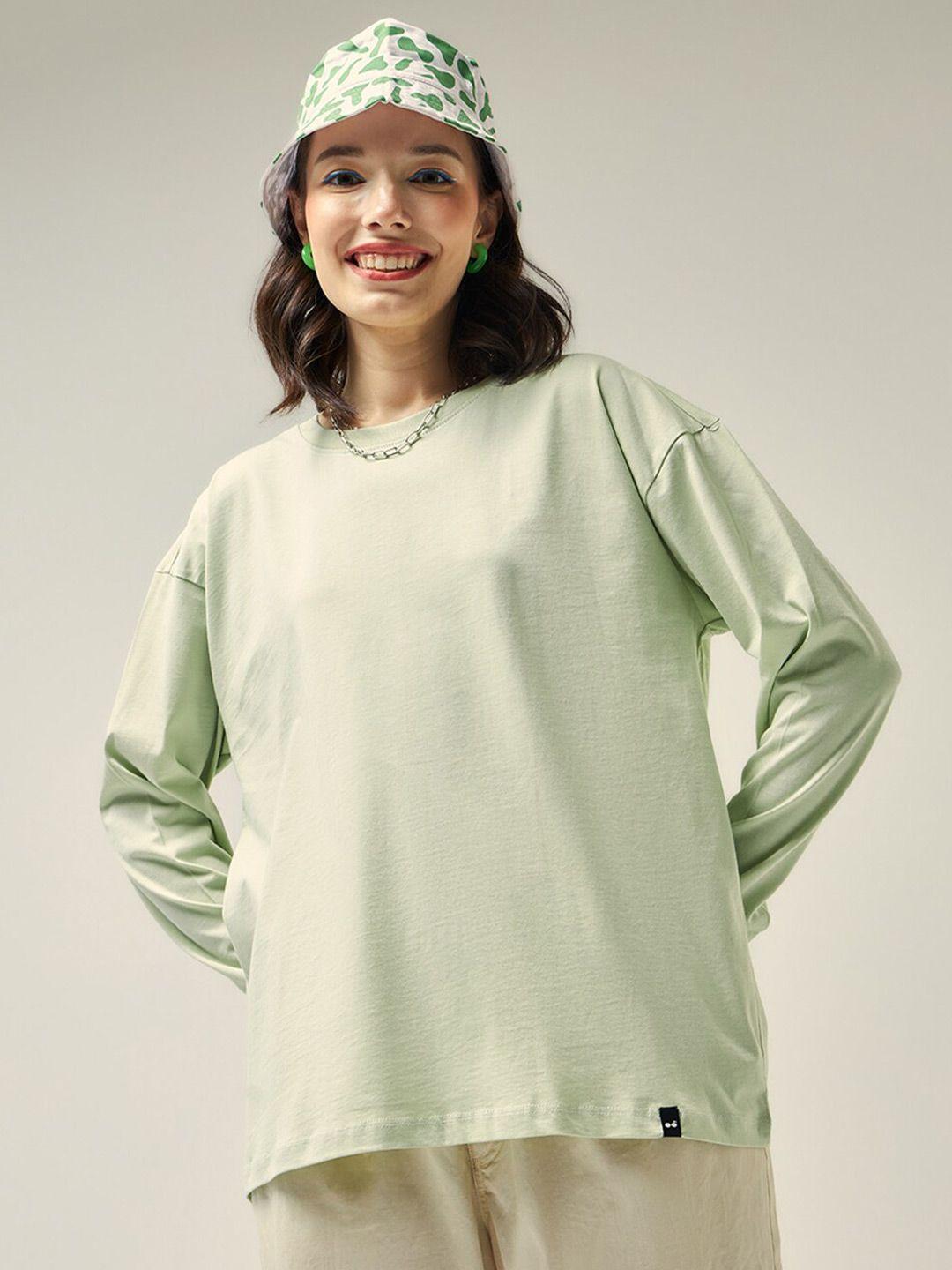 bewakoof drop-shoulder sleeves oversized cotton t-shirt