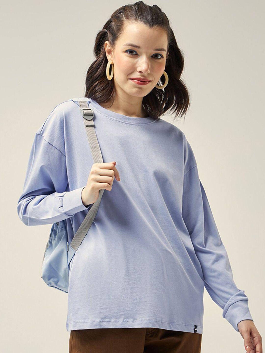 bewakoof drop-shoulder sleeves oversized cotton t-shirt