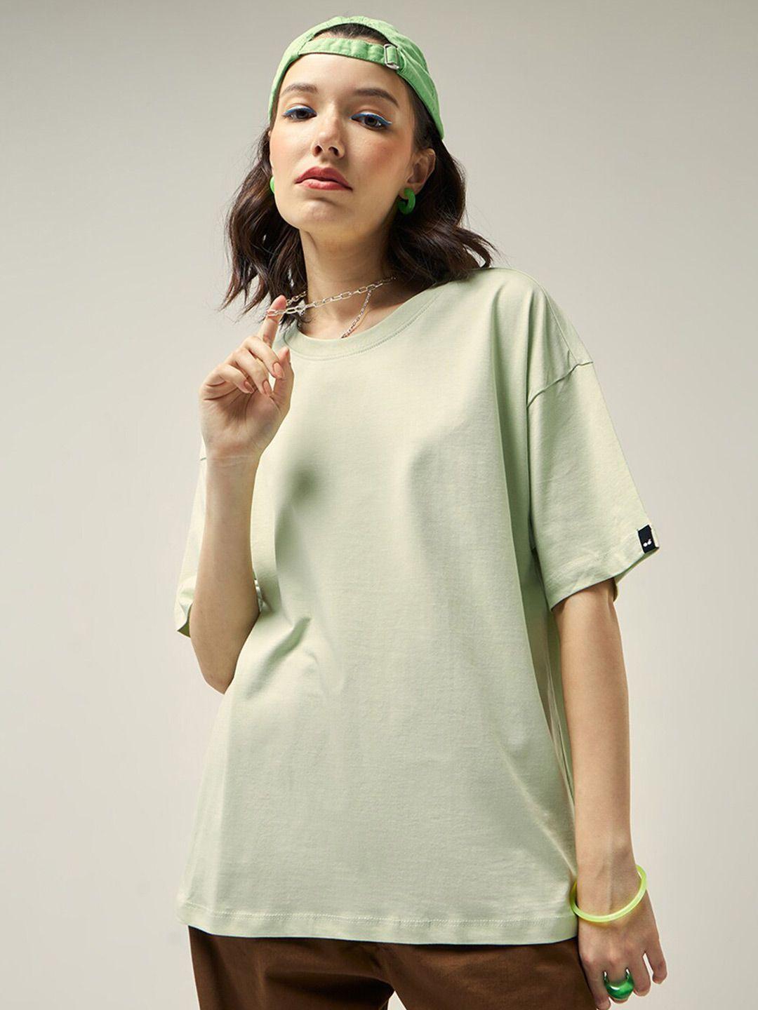 bewakoof drop-shoulder sleeves oversized cotton t-shirt