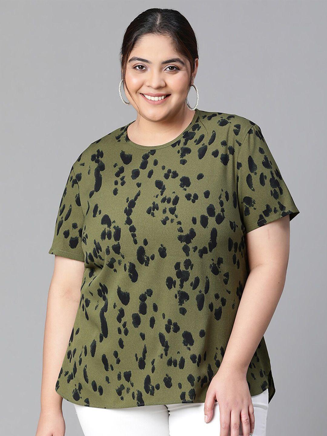 oxolloxo plus size animal printed top