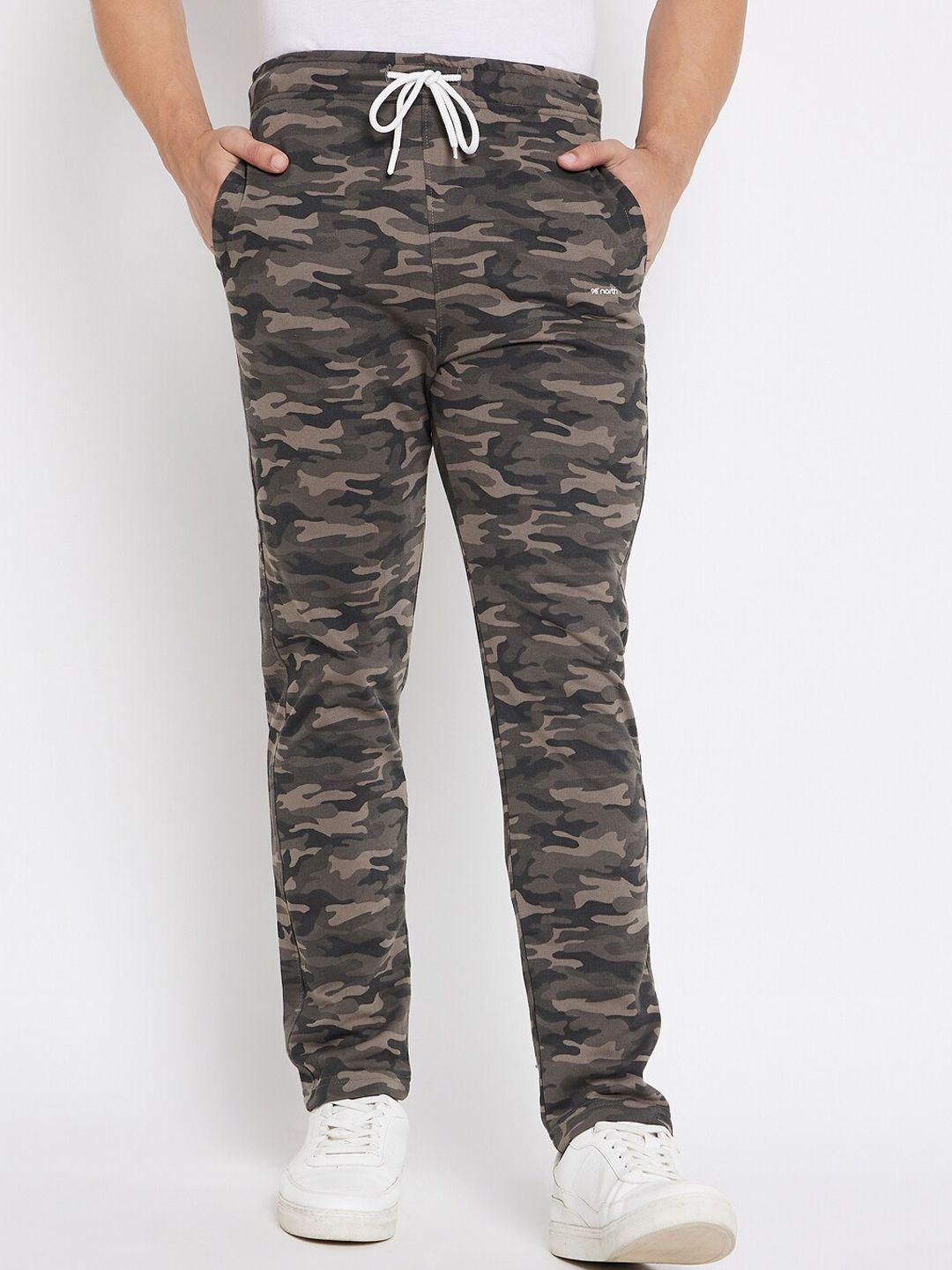 98 degree north men camouflage printed cotton mid rise track pant