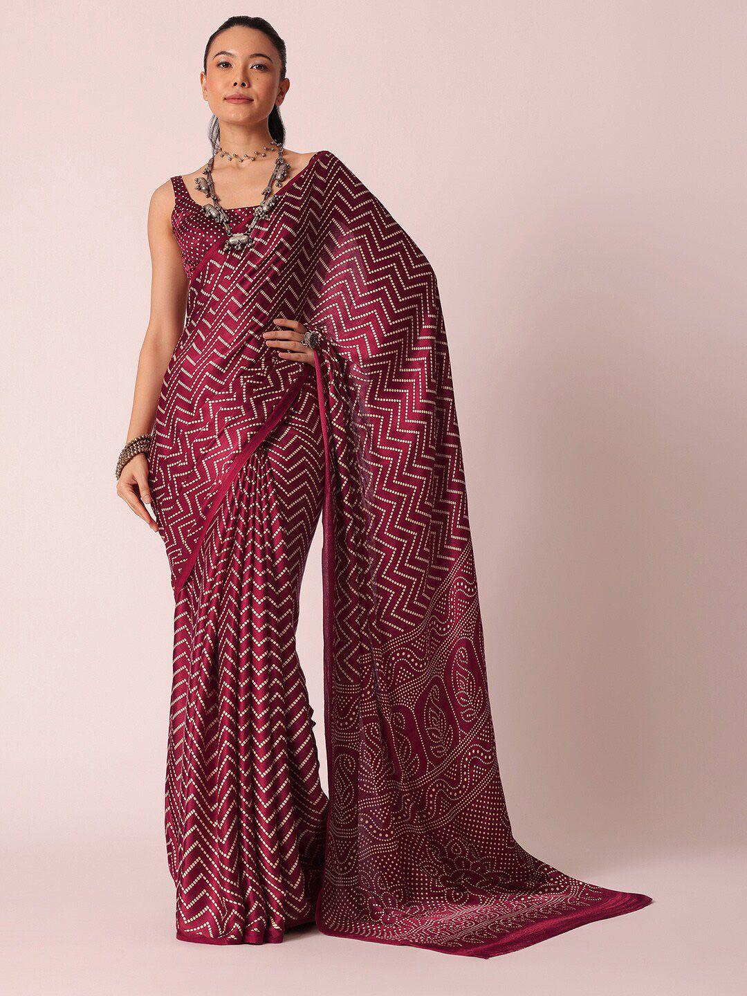 kalki fashion ethnic motifs printed satin saree