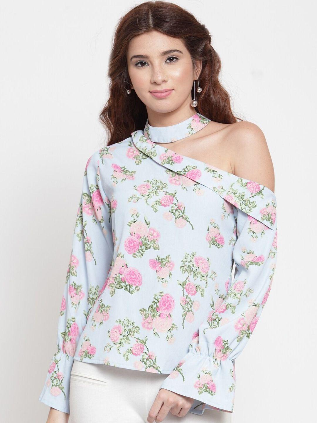 baesd floral printed choker neck top