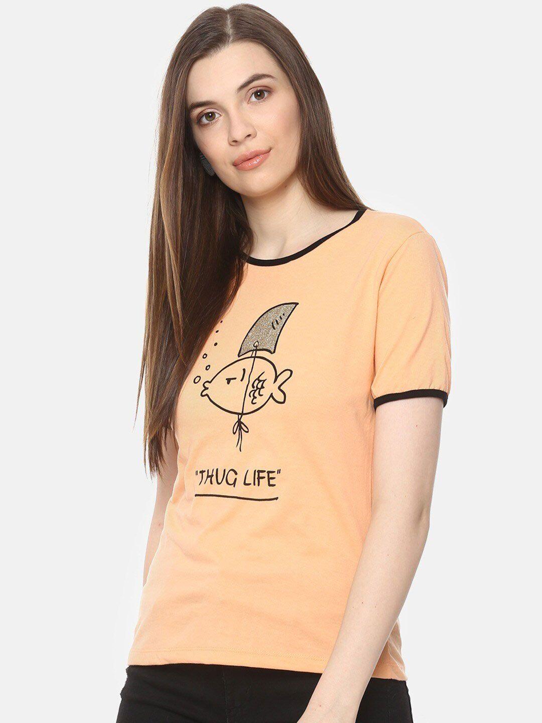 baesd graphic printed round neck cotton regular t-shirt