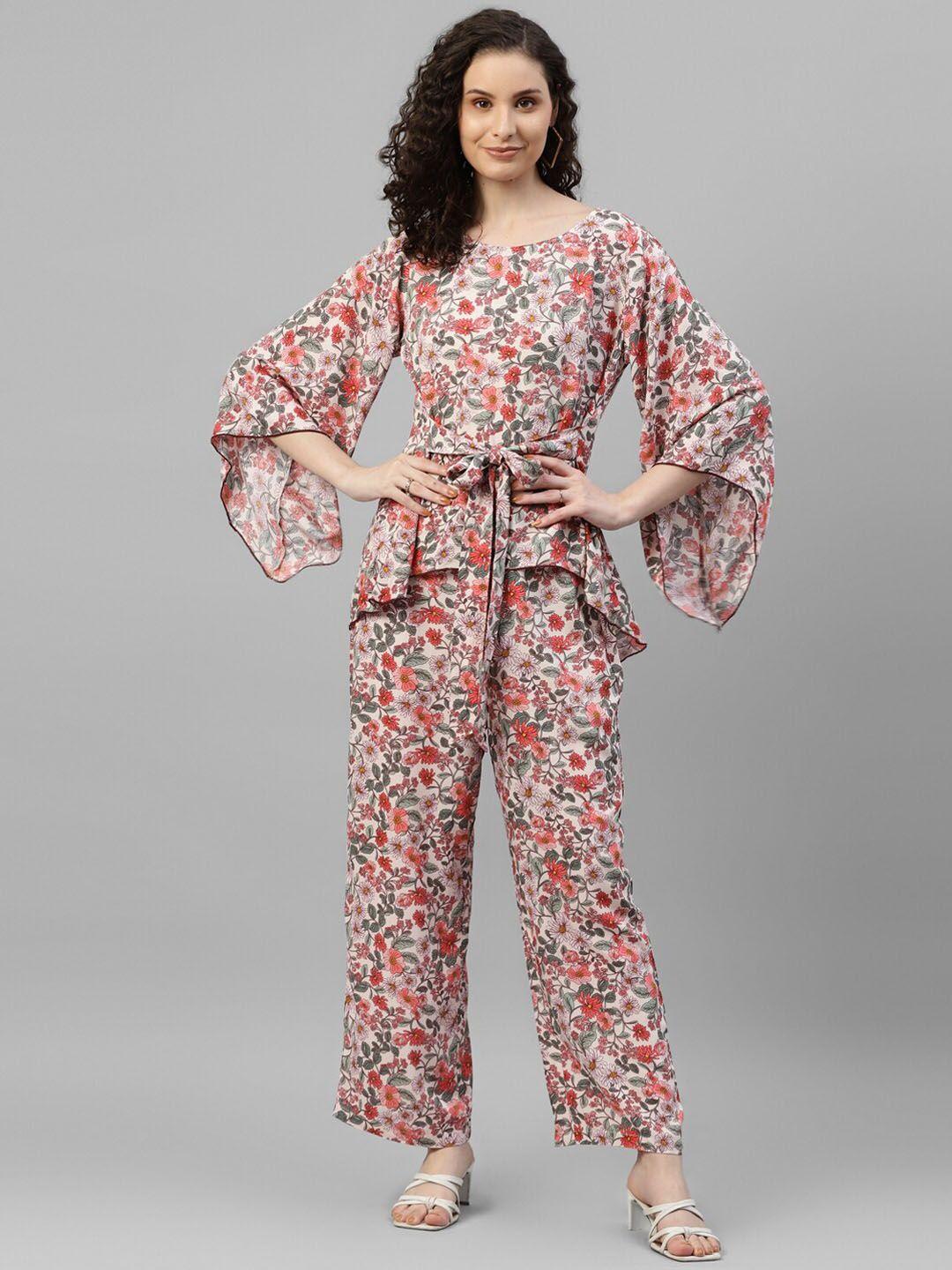 deebaco printed round neck tunic & trousers