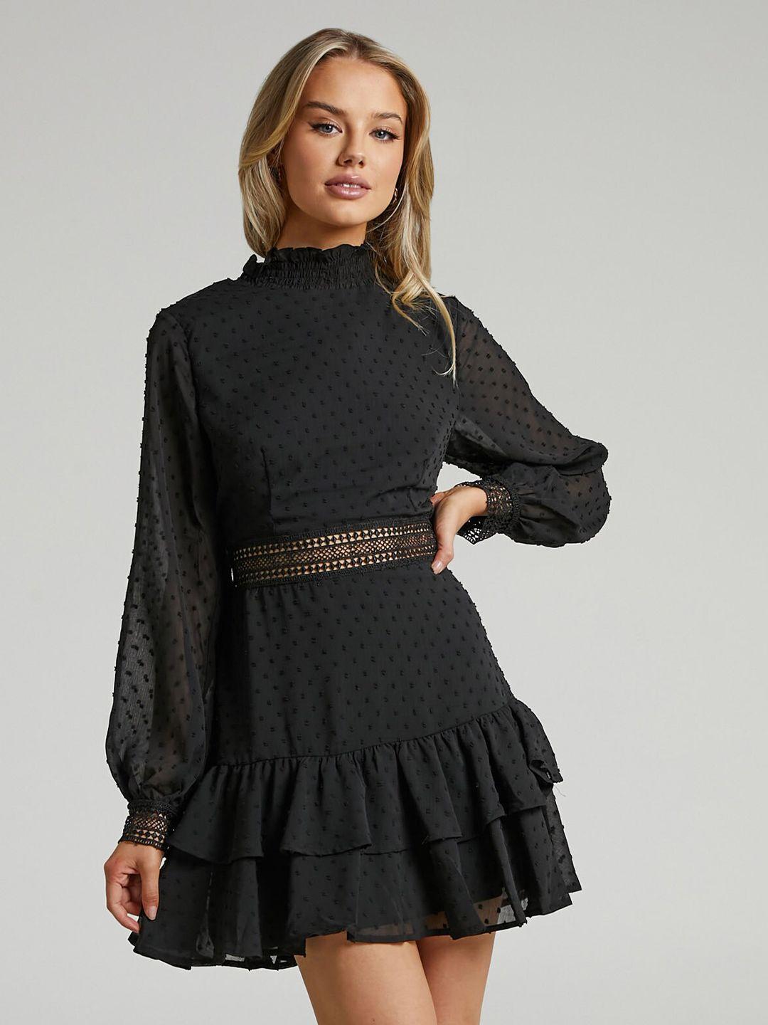 slyck self design fit & flare mini dress