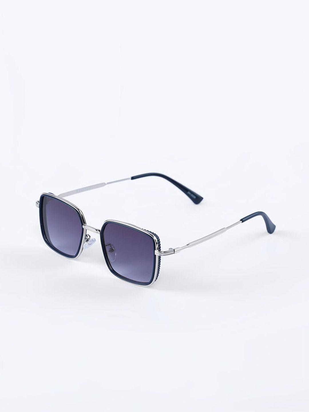 snitch men blue square sunglasses with uv protected lens sunglasses