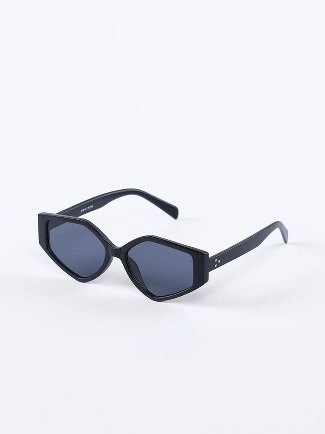 snitch men black rectangle sunglasses with uv protected lens