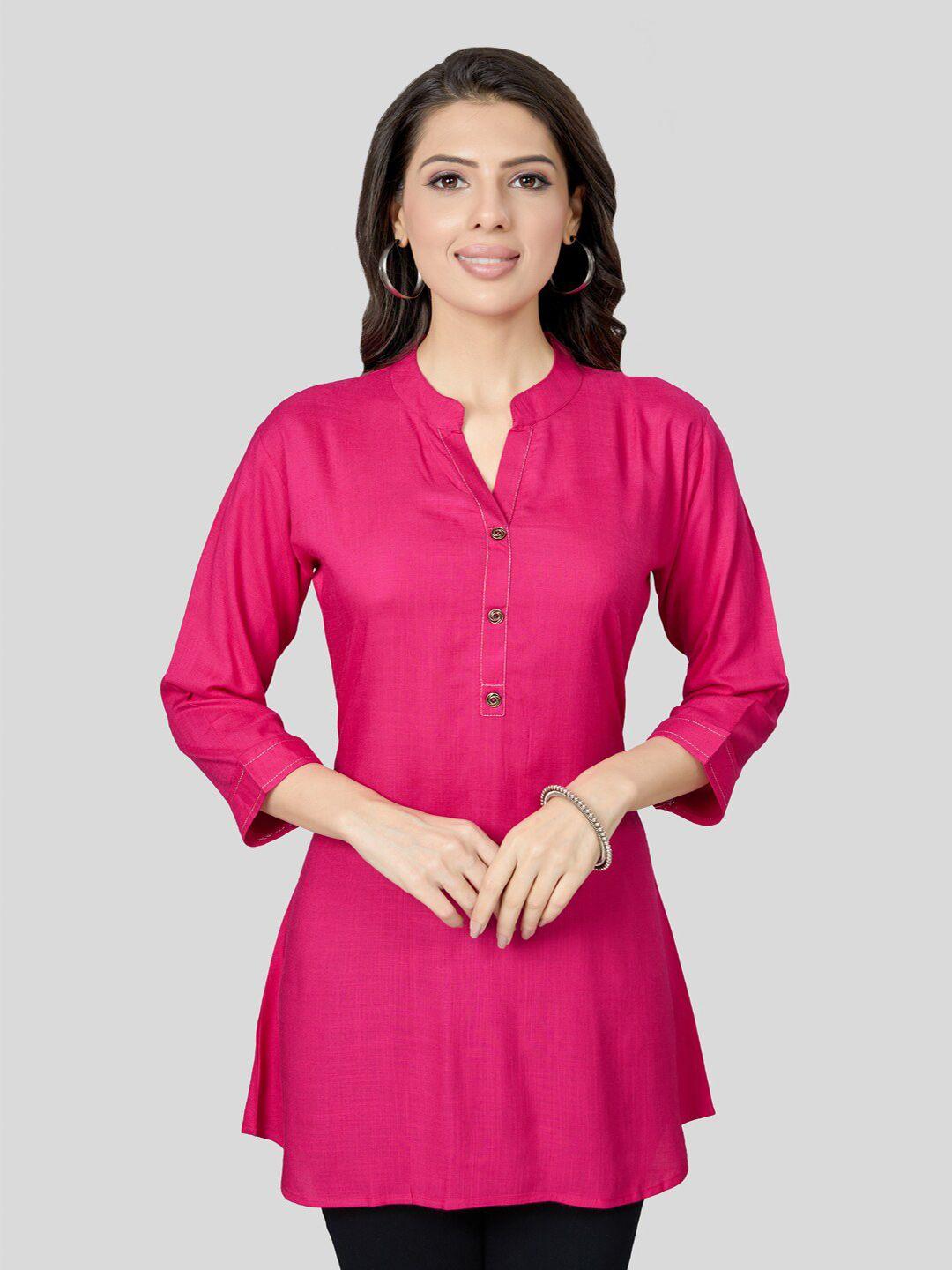 saree swarg mandarin collar a-line kurti