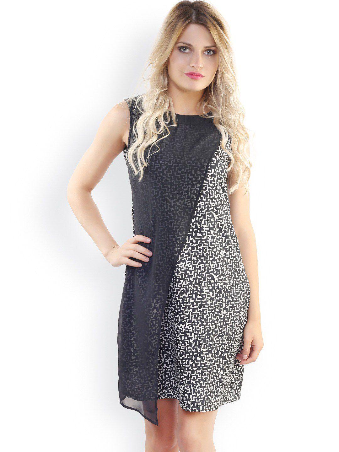 baesd printed georgette a-line dress