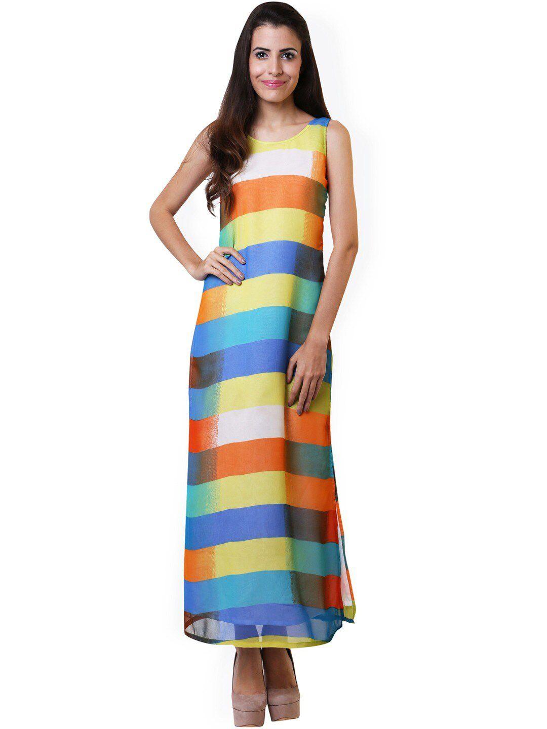 baesd colourblocked a-line maxi dress