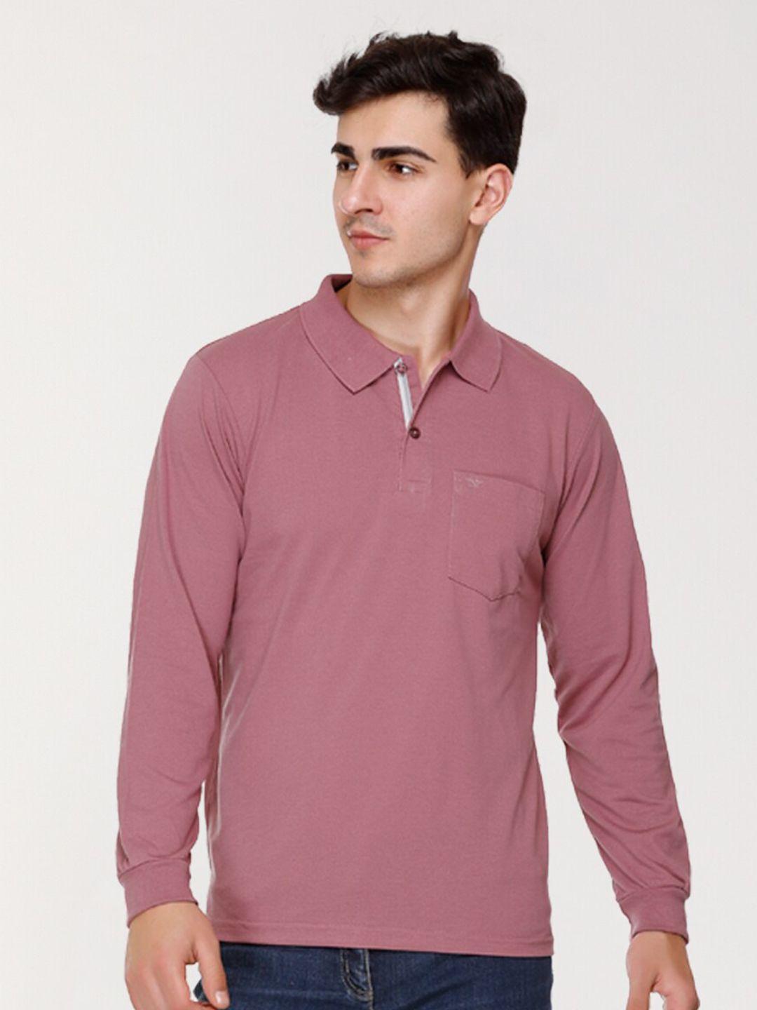 array polo collar long sleeves cotton t-shirt