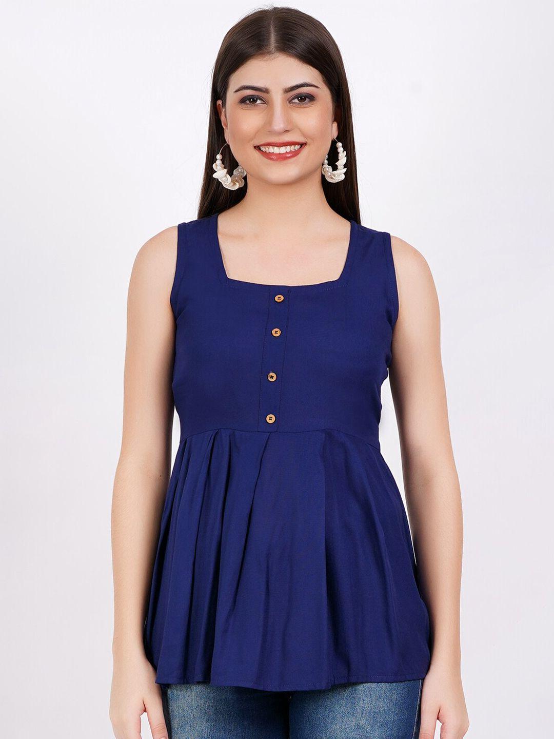 kalini square neck pleated a-line kurti