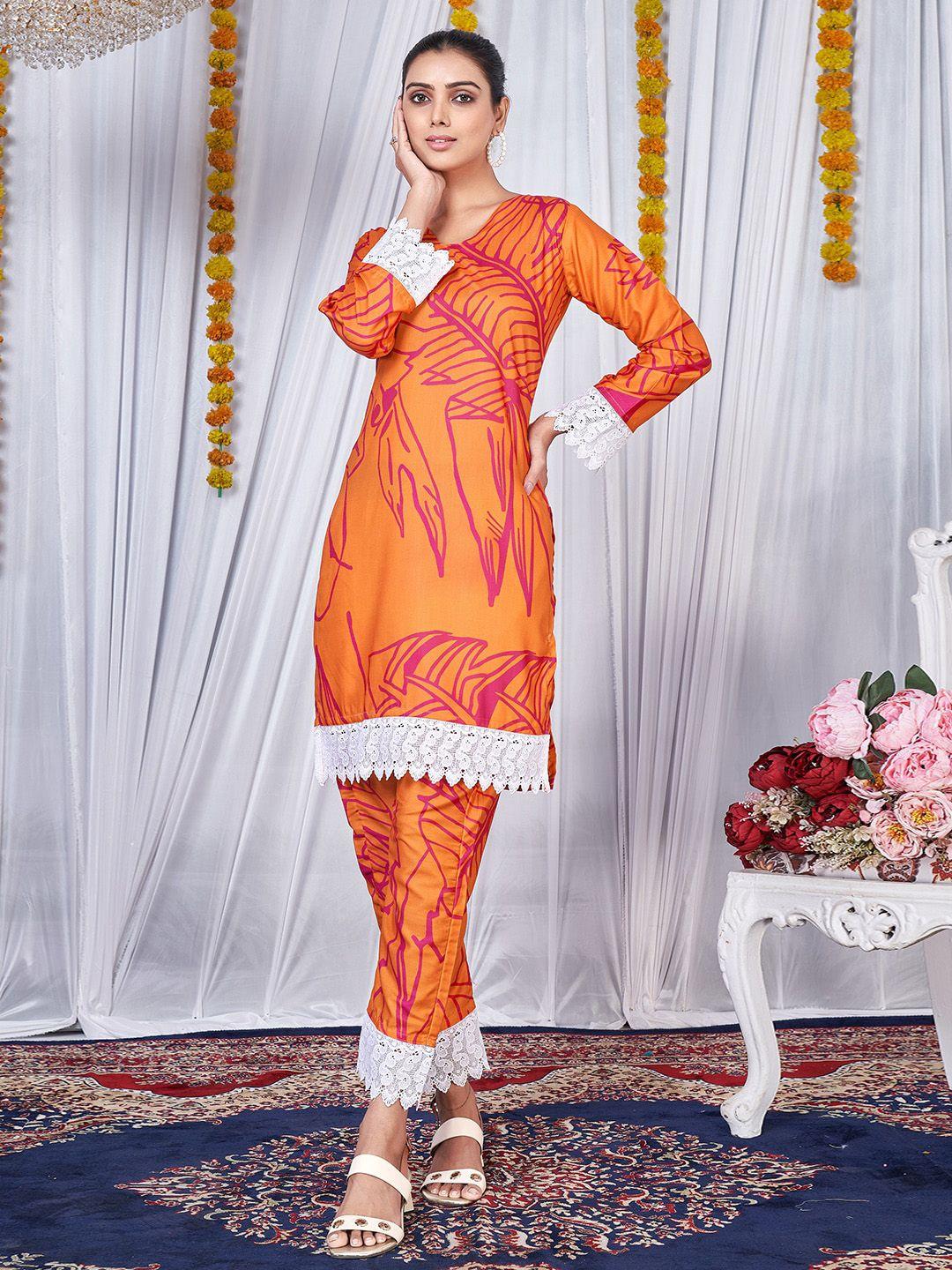 kalini floral printed kurta with trousers